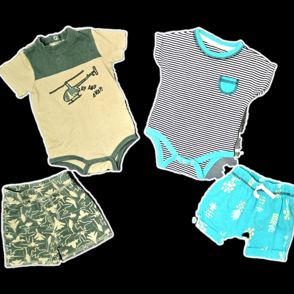 0-3 Month Boys Summer Outfit Bundle